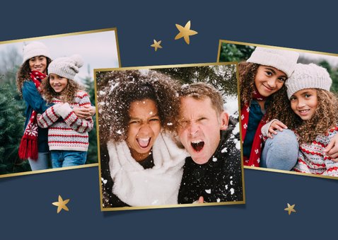 Fotokarte Weihnachten und Goldsterne 2