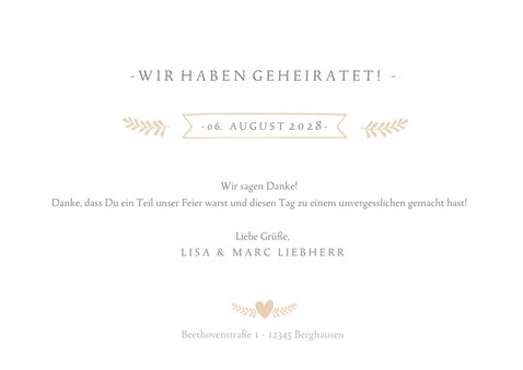 Fotokarte zur Hochzeit 'Danke' 3