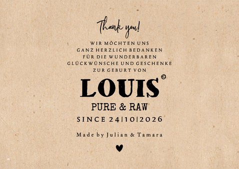 Geburtskarte Foto & Label 'Original Brand' 3