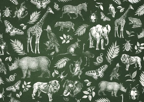 Geburtskarte Foto und Tierprint Rückseite