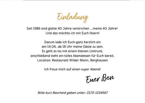 Geburtstagseinladung 1986 mit Fotocollage 3