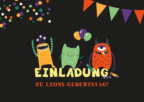 Geburtstagseinladung Kleine Monster 10. Geburtstag 2