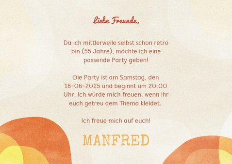 Geburtstagseinladung zur Retro Party mit Foto 3