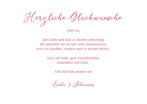 Geburtstagskarte 'Alle guten Wünsche' Händeherz 3