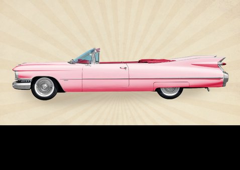 Geburtstagskarte Auto Klassiker pink 2