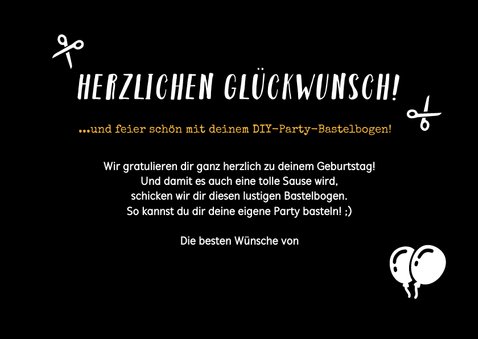Geburtstagskarte DIY-Party-Bastelbogen 3