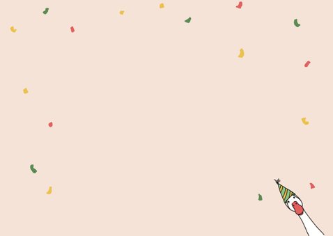 Geburtstagskarte 'Gans lieben Glückwunsch' Gans Konfetti Rückseite