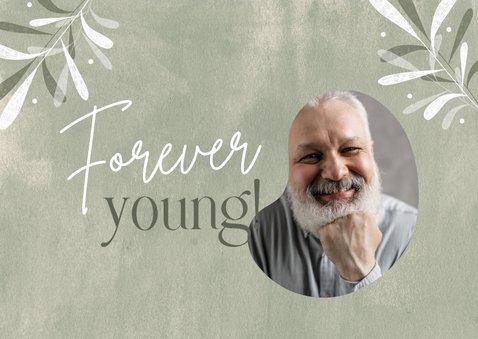 Geburtstagskarte grün 'Forever young' mit Foto 2