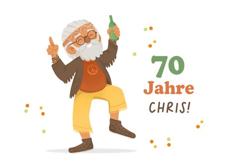 Geburtstagskarte Hippie-Mann mit Groove 2