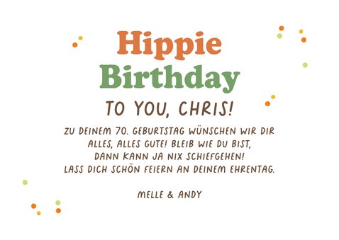 Geburtstagskarte Hippie-Mann mit Groove 3