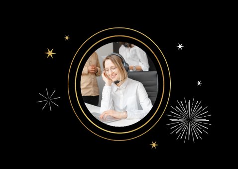 Geschäftliche Foto-Weihnachtskarte Neujahr Feuerwerk 2