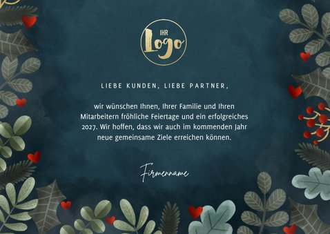 Geschäftliche Neujahrskarte botanisch 3