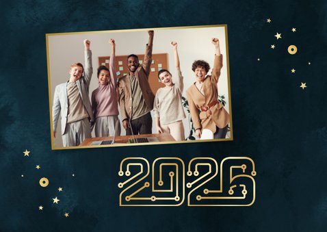 Geschäftliche Neujahrskarte Tech-Betrieb 2