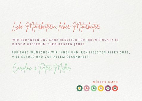 Geschäftliche Weihnachtskarte Dankeschön 3