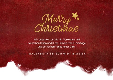 Geschäftliche Weihnachtskarte für Malerbetrieb 3