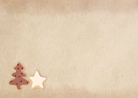Geschäftliche Weihnachtskarte mit Cookies Rückseite