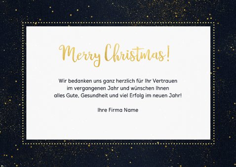 Geschäftliche Weihnachtskarte Sternenhimmel Foto & Logo 3