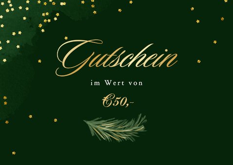 Geschenkgutschein Tannenzweige Schleife Weihnachten 2