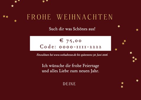 Geschenkgutscheinkarte Weihnachten Schleife 3