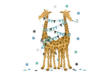 Giraffen-Geburtstagskarte Zwillinge 2