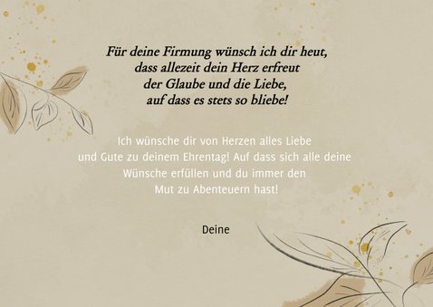 Glückwunsch zur Firmung mit floralen, modernen Elementen 3