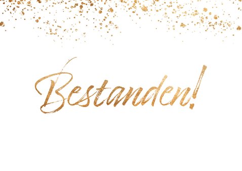 Glückwunschkarte 'Bestanden' Goldlook 2