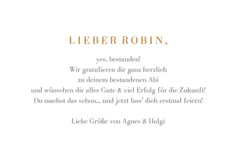 Glückwunschkarte 'Bestanden' Goldlook 3