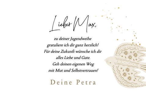 Glückwunschkarte Fotocollage Jugendweihe Vogel 3