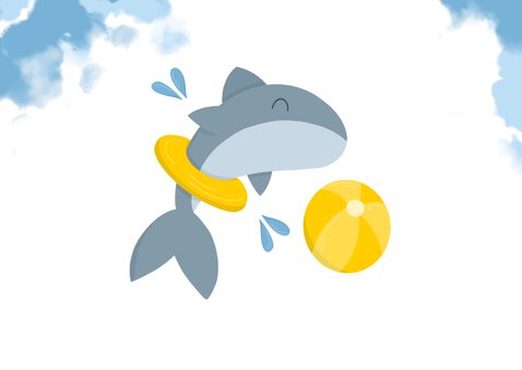 Glückwunschkarte Freischwimmer Delfin 2