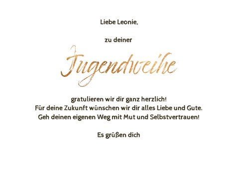 Glückwunschkarte Jugendweihe zwei Fotos 3