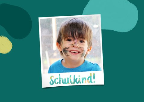 Glückwunschkarte Schulkind Einschulung Lettering 2