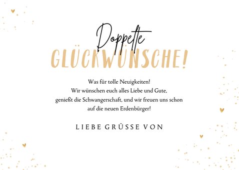 Glückwunschkarte Schwanger von Zwilling Linienzeichnung 3
