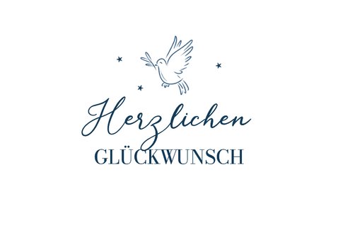 Glückwunschkarte Taufe blaue Wasserfarbe 2