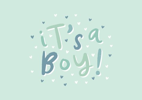 Glückwunschkarte zur Geburt 'it's a boy!' grün 2
