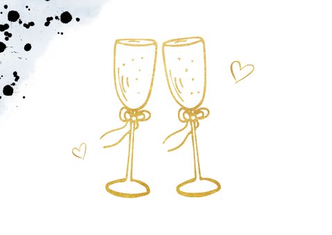 Glückwunschkarte zur Hochzeit mit Champagnergläsern 2