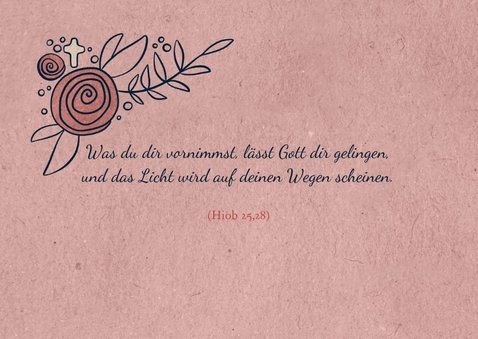Glückwunschkarte zur Konfirmation mit Rosen 2