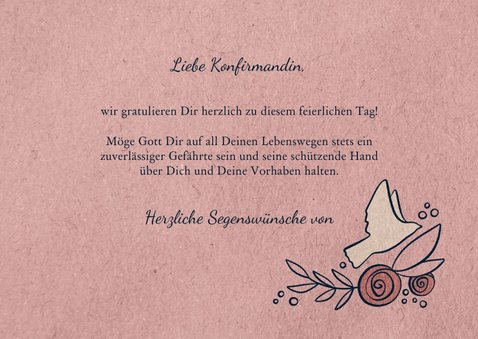 Glückwunschkarte zur Konfirmation mit Rosen 3