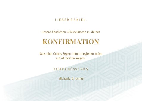 Glückwunschkarte zur Konfirmation Wasserfarbe Fisch 3