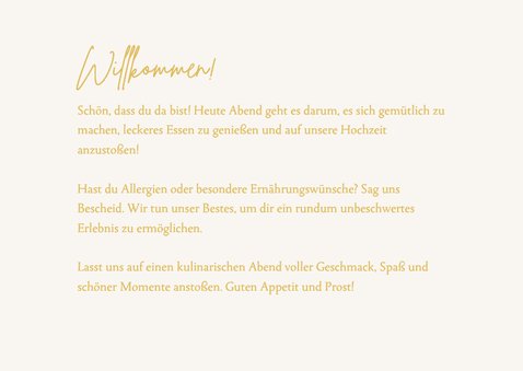 Gruppentischkarte 'Take your seat' Gold modern 3