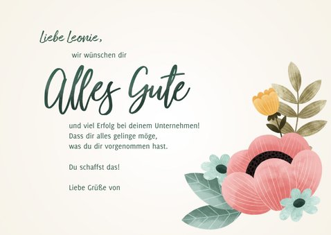 Grußkarte Alles Gute mit Blumenmuster 3