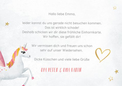 Grußkarte für Kinder Einhorn mit Foto 3