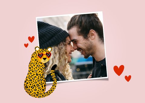 Grußkarte Liebe 'I'm wild for you' mit Panther 2