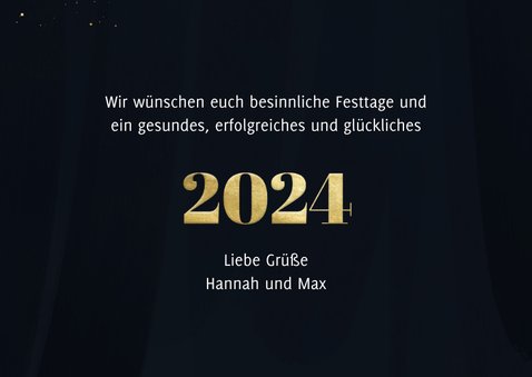 Grußkarte Neujahr 2024 Goldlook 3