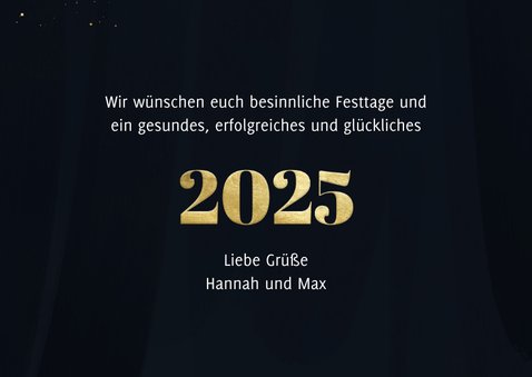 Grußkarte Neujahr 2025 Goldlook 3