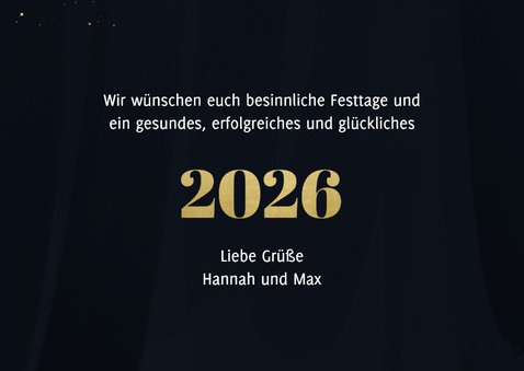 Grußkarte Neujahr 2026 Goldlook 3