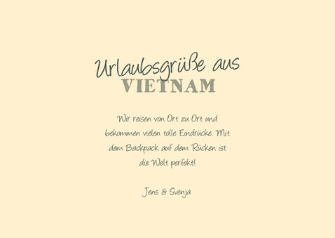 Grußkarte Urlaub eigenes Foto und Zelt Send a Smile