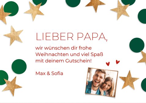 Gutscheinkarte Geschenkgutschein Weihnachten Sterne 2