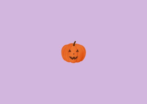 Halloween-Einladungskarte Lila Kürbisse und Fledermäuse Rückseite