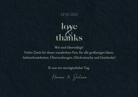 Hochzeit Dankeskarte Fotos Eukalyptus Schwarz & Silber 3