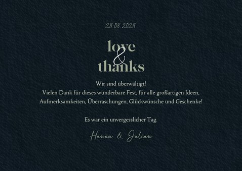 Hochzeit Dankeskarte Fotos Eukalyptus Schwarz & Silber 3
